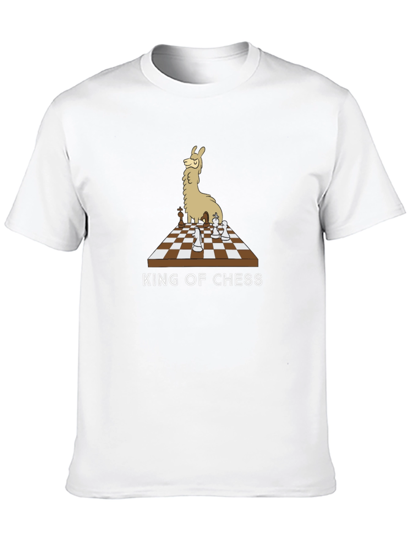 Llama King of Chess T-Shirt - Black Cotton Tee