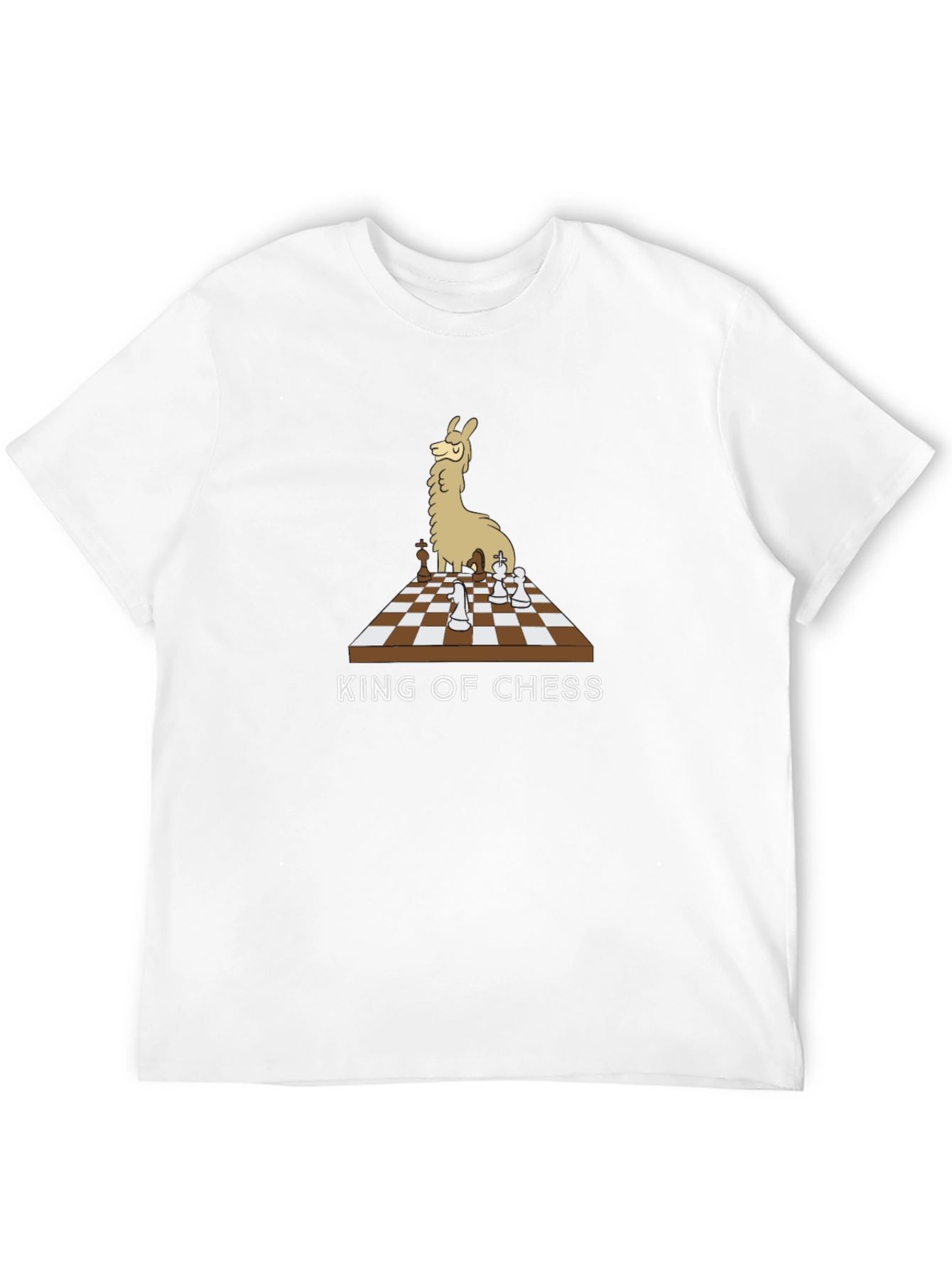 Llama King of Chess T-Shirt - Black Cotton Tee