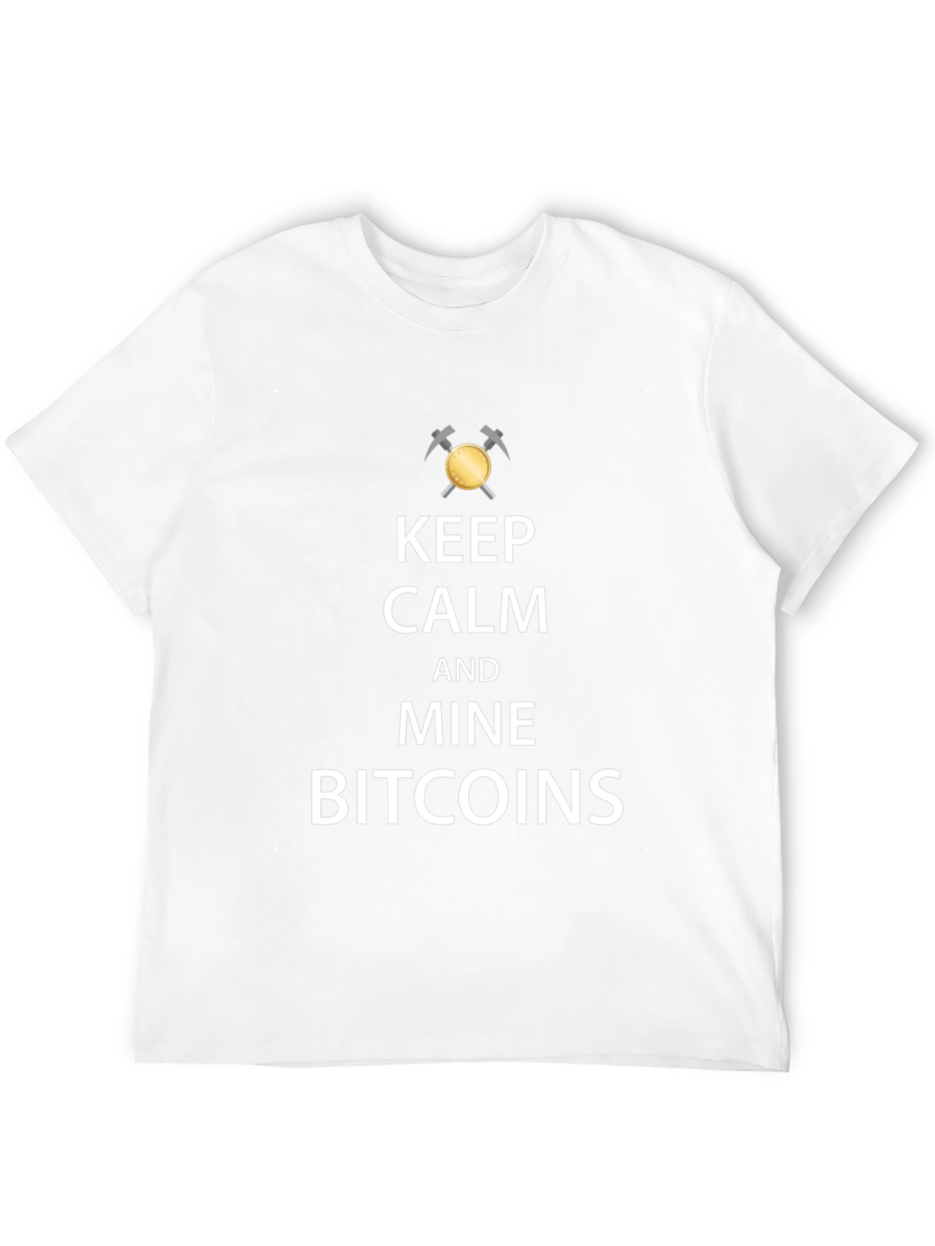 Keep Calm and Mine Bitcoins Black T-Shirt