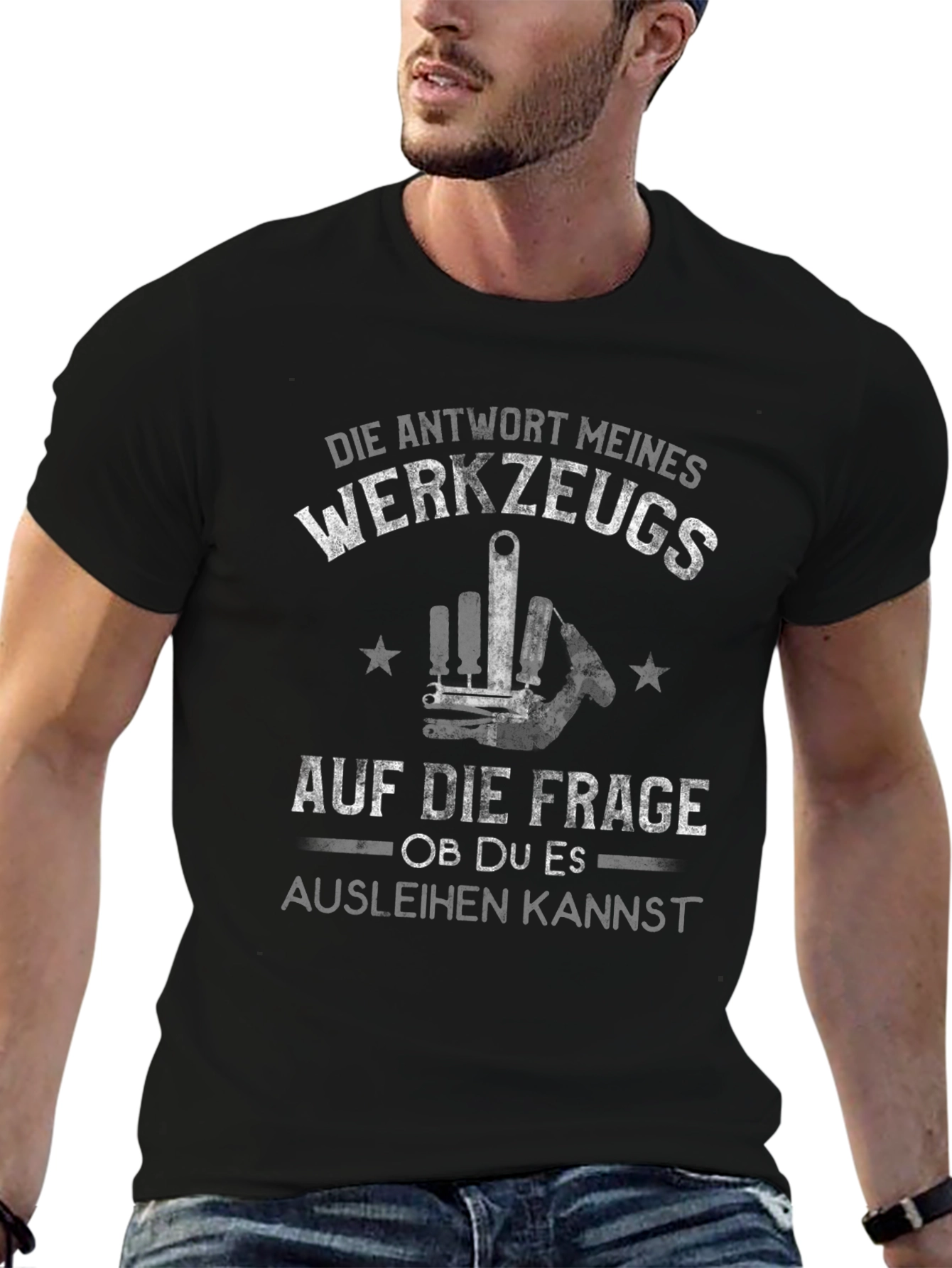 Funny Tooling Answer Mens Black T-Shirt