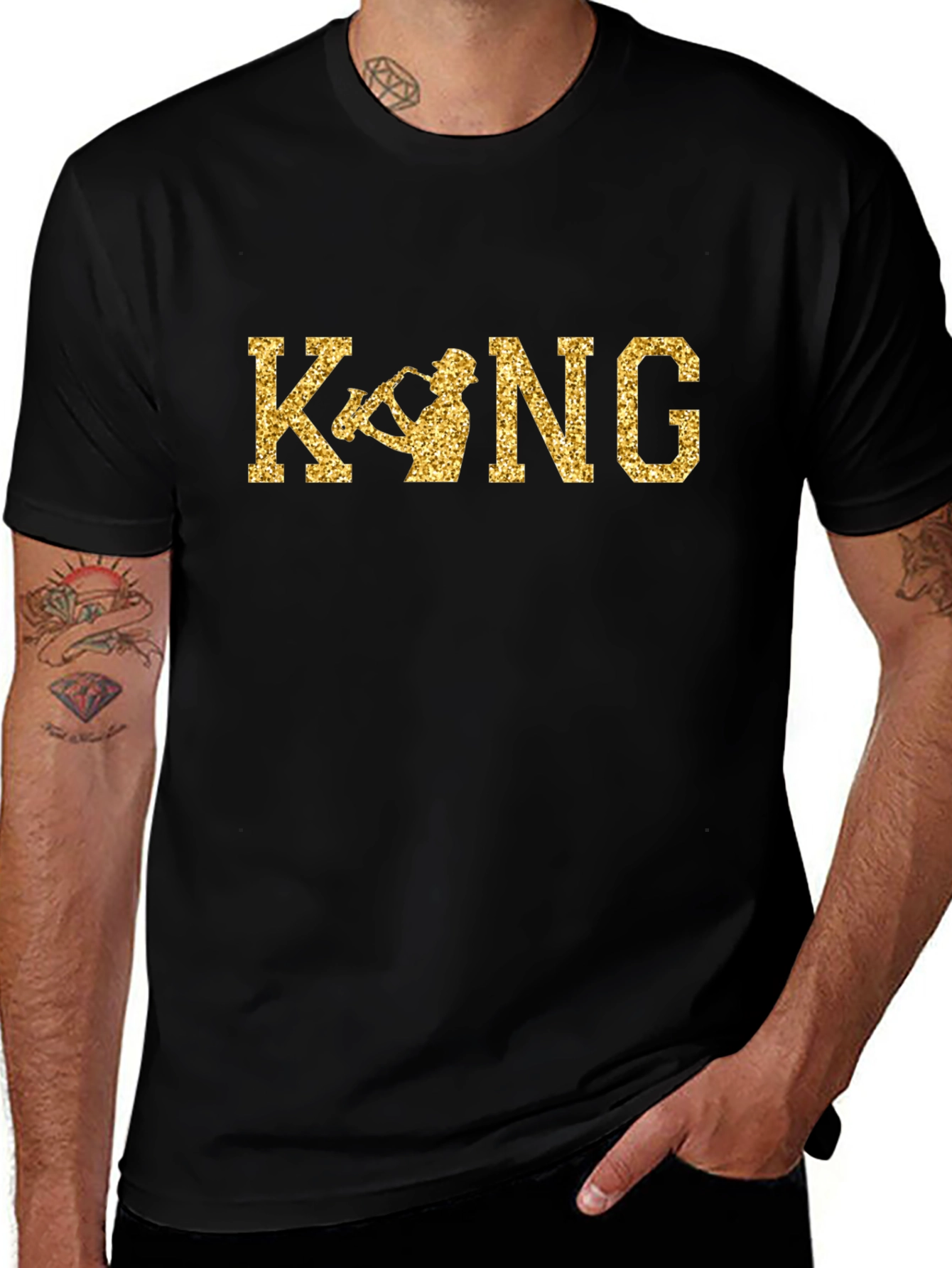 King Saxophone Black T-Shirt