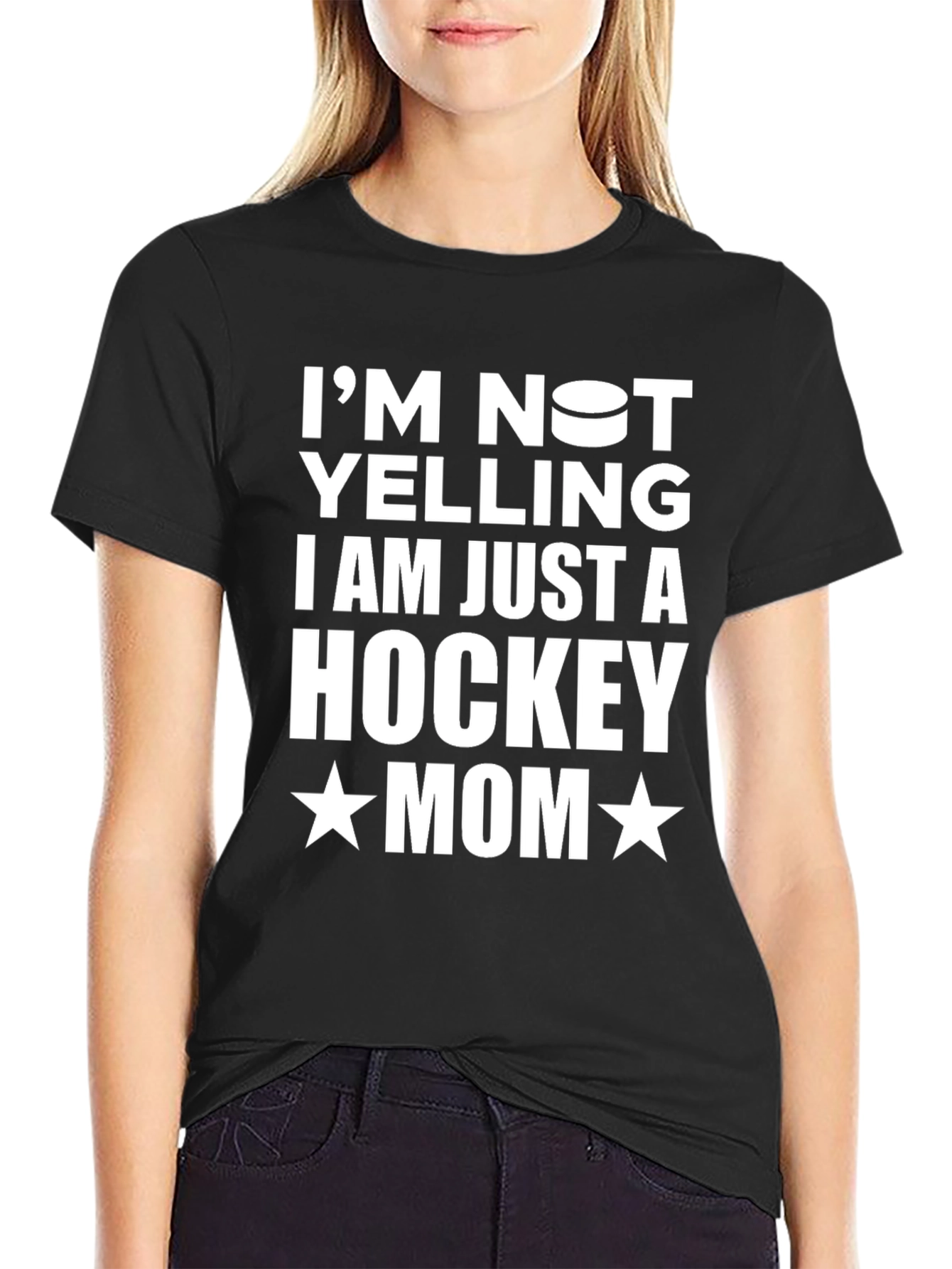 Hockey Mom Graphic Tee - Black