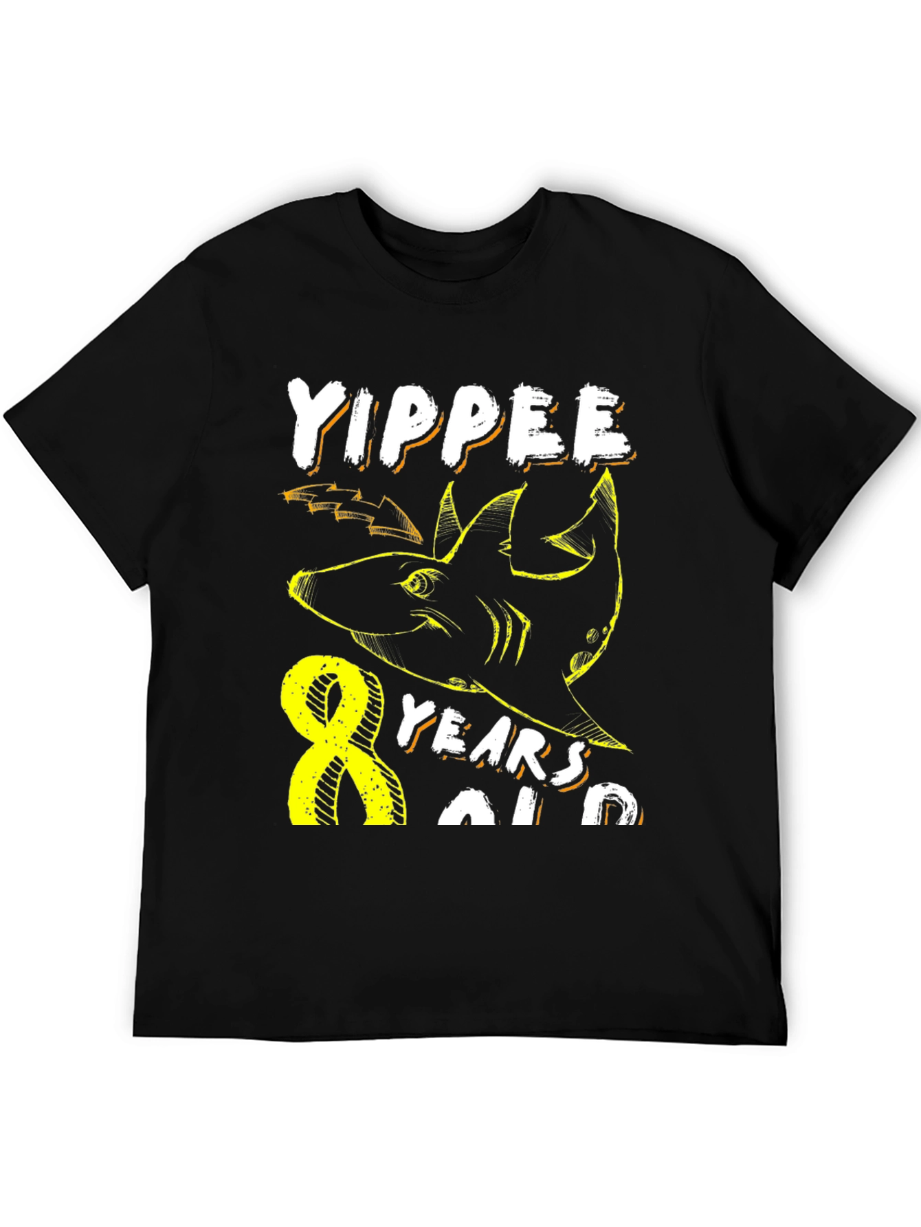 Yippee 8 Years Old Shark Birthday T-Shirt