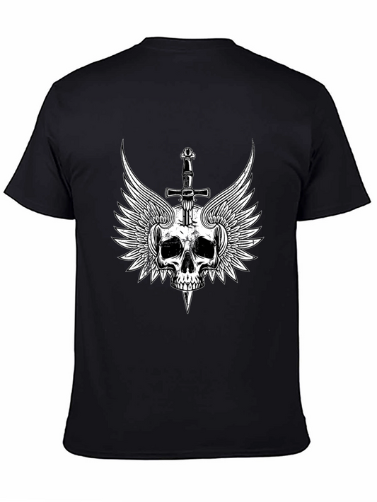 Skull & Sword Winged Graphic Tee - Dark Style