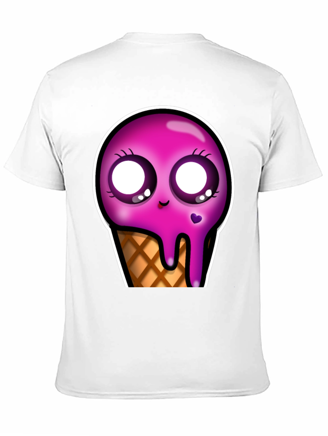 Kawaii Ice Cream Cone Graphic Tee - Unique Design