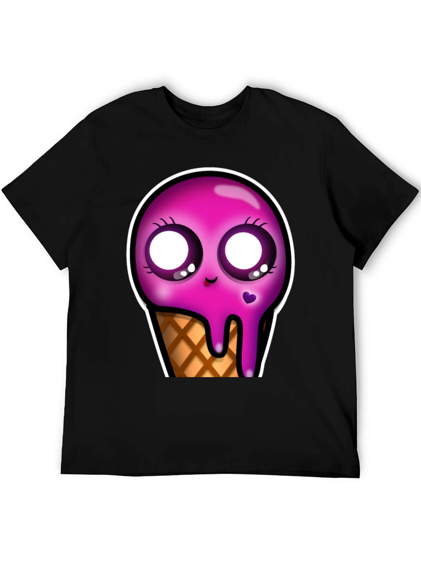Kawaii Ice Cream Cone Graphic Tee - Unique Design