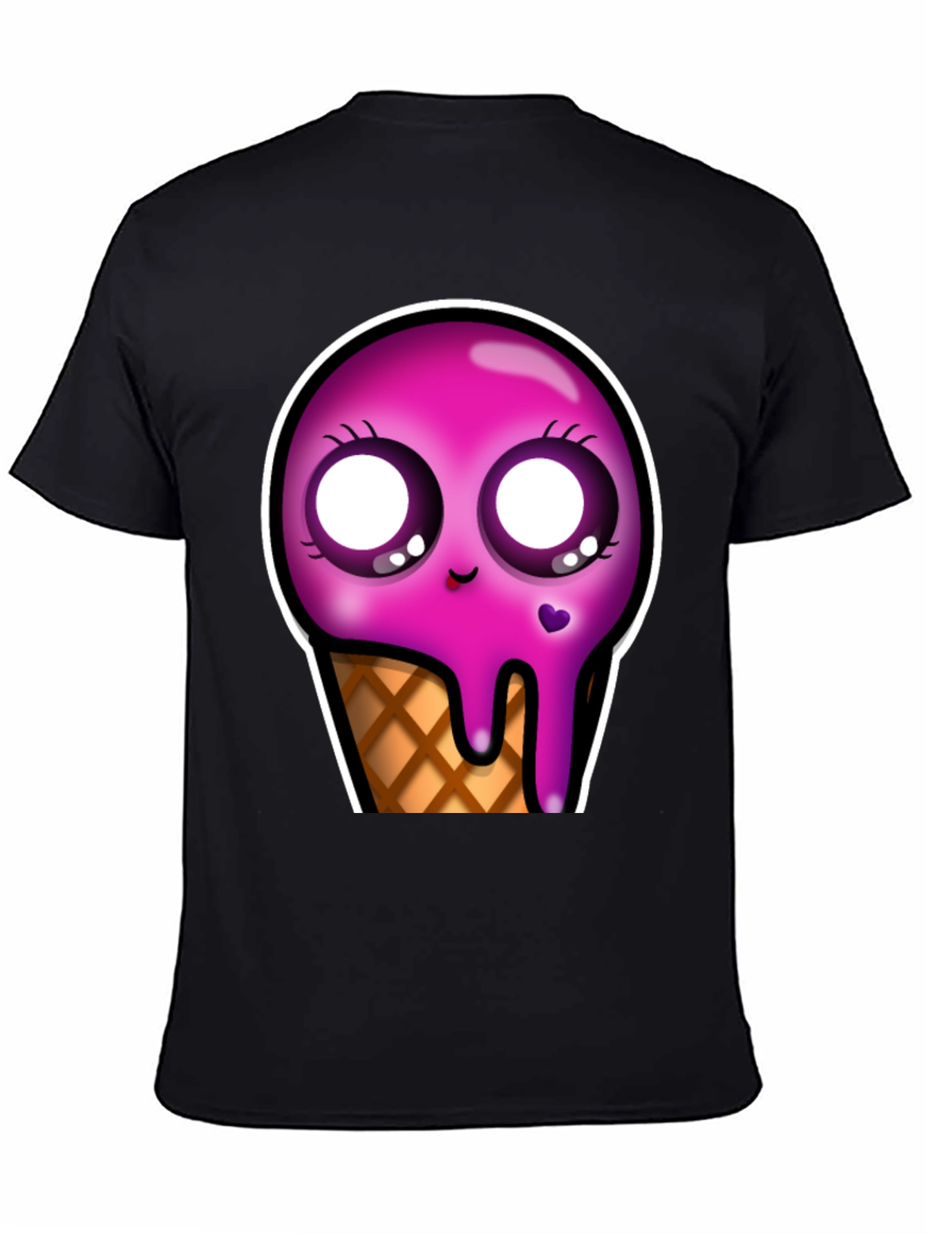 Kawaii Ice Cream Cone Graphic Tee - Unique Design
