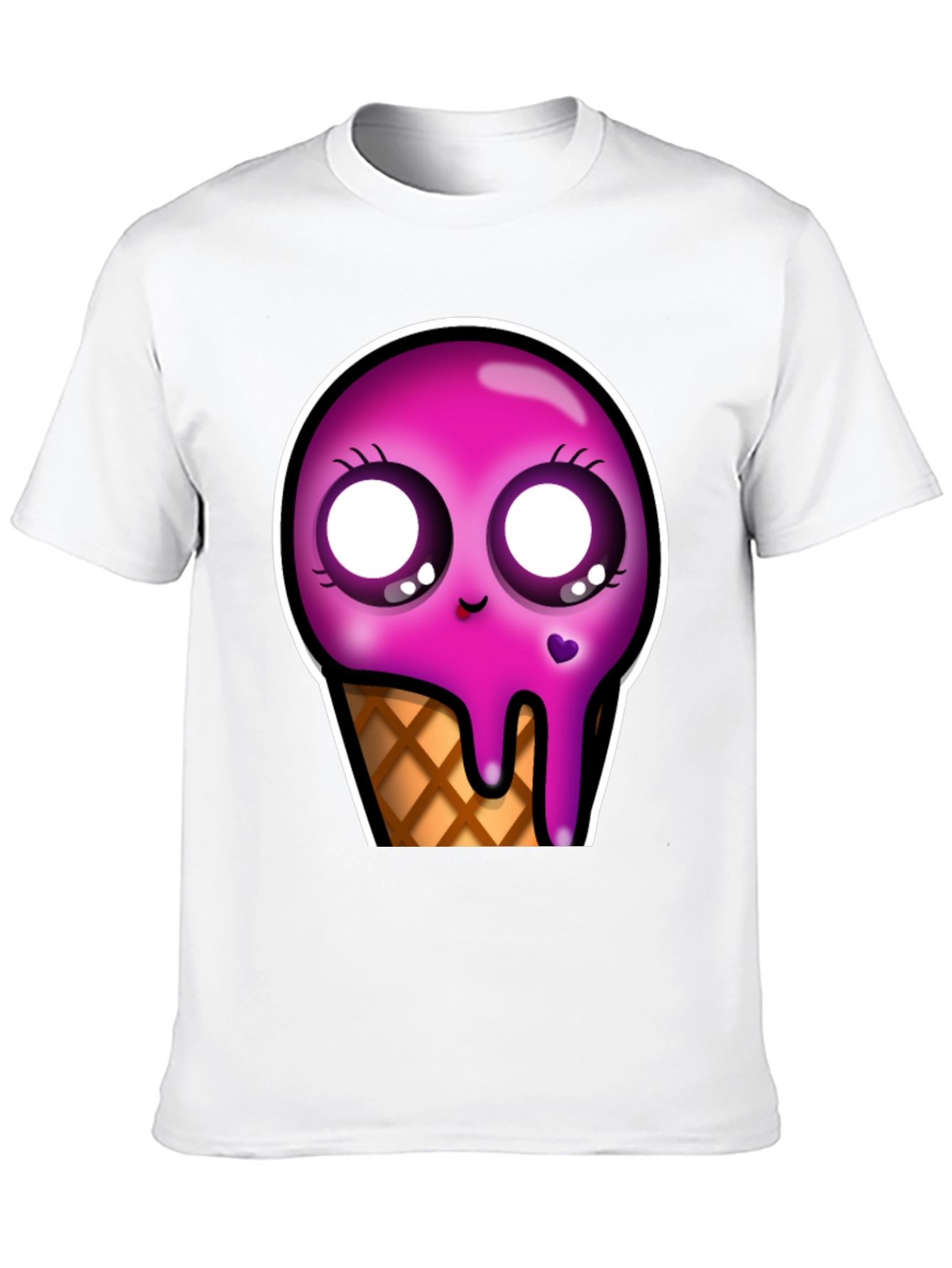 Kawaii Ice Cream Cone Graphic Tee - Unique Design
