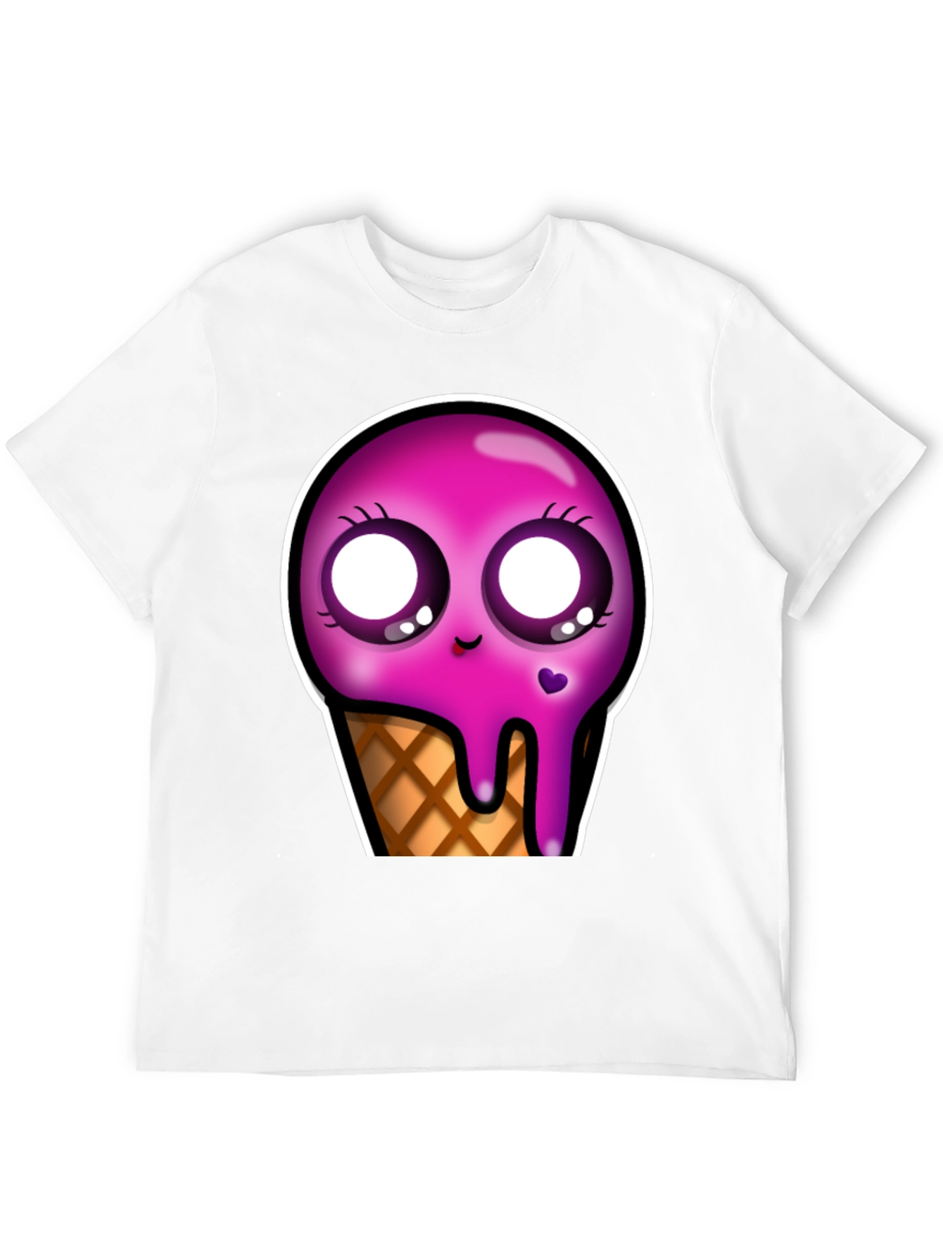 Kawaii Ice Cream Cone Graphic Tee - Unique Design