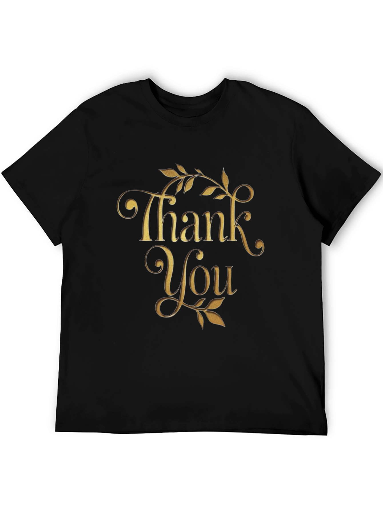Thank You Graphic Tee - Black Cotton Blend