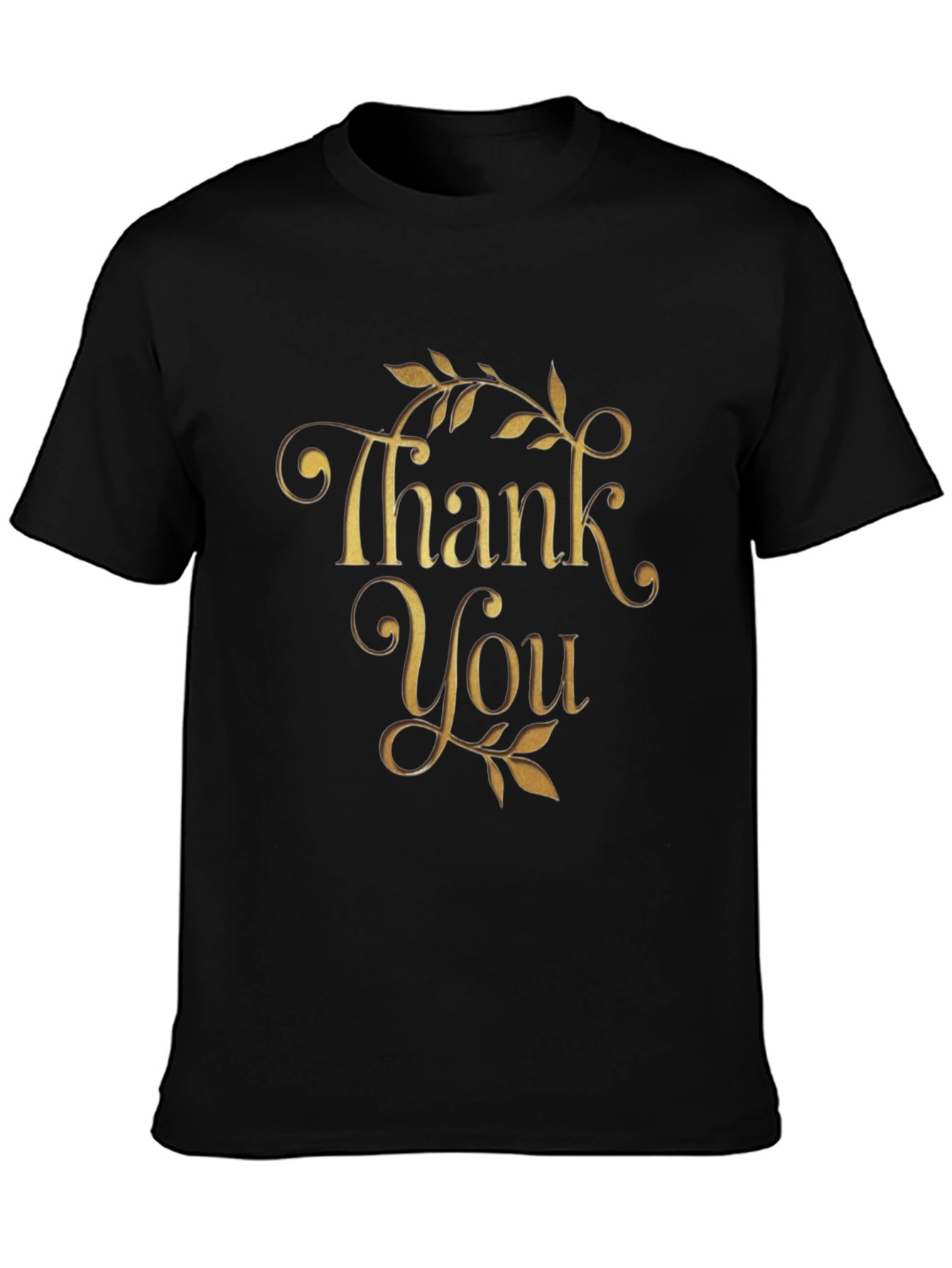 Thank You Graphic Tee - Black Cotton Blend