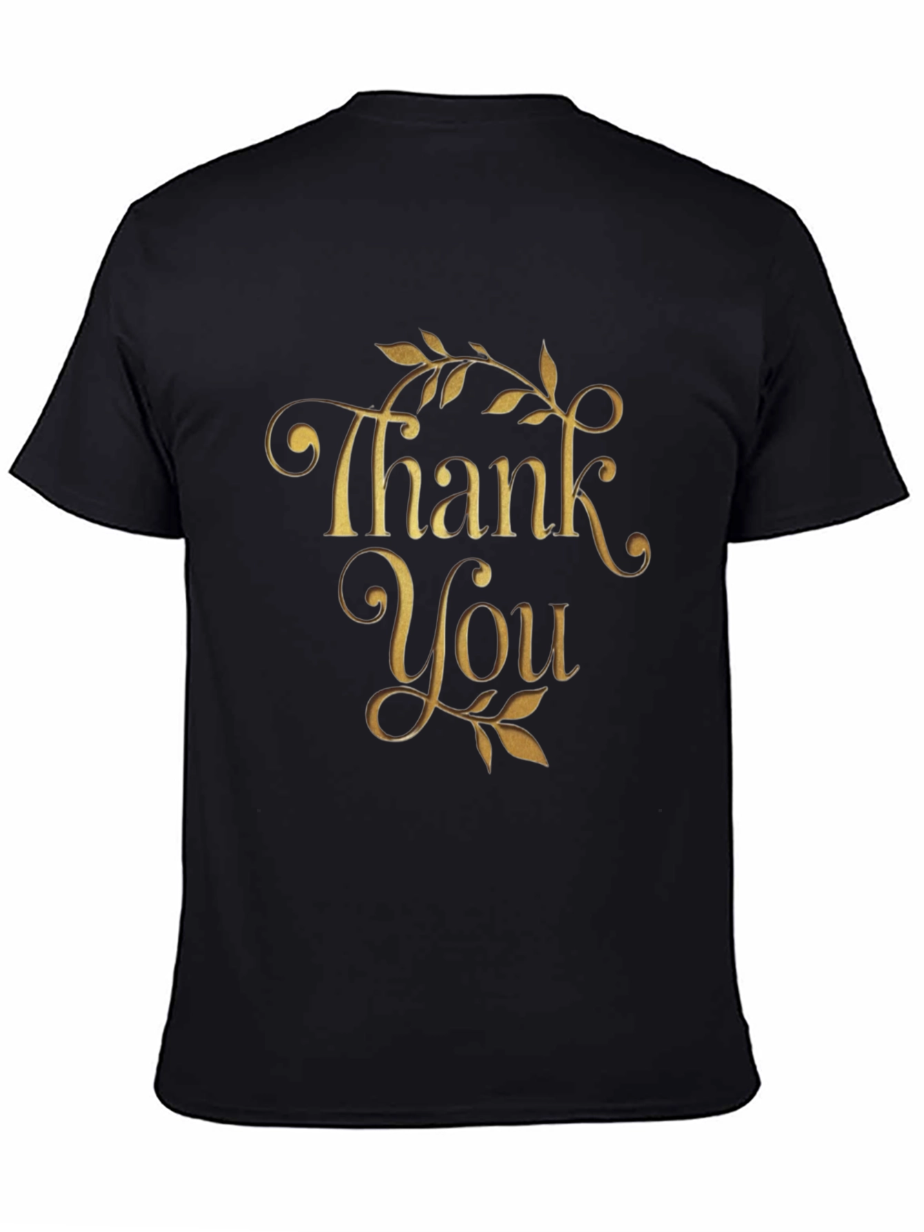 Thank You Graphic Tee - Black Cotton Blend