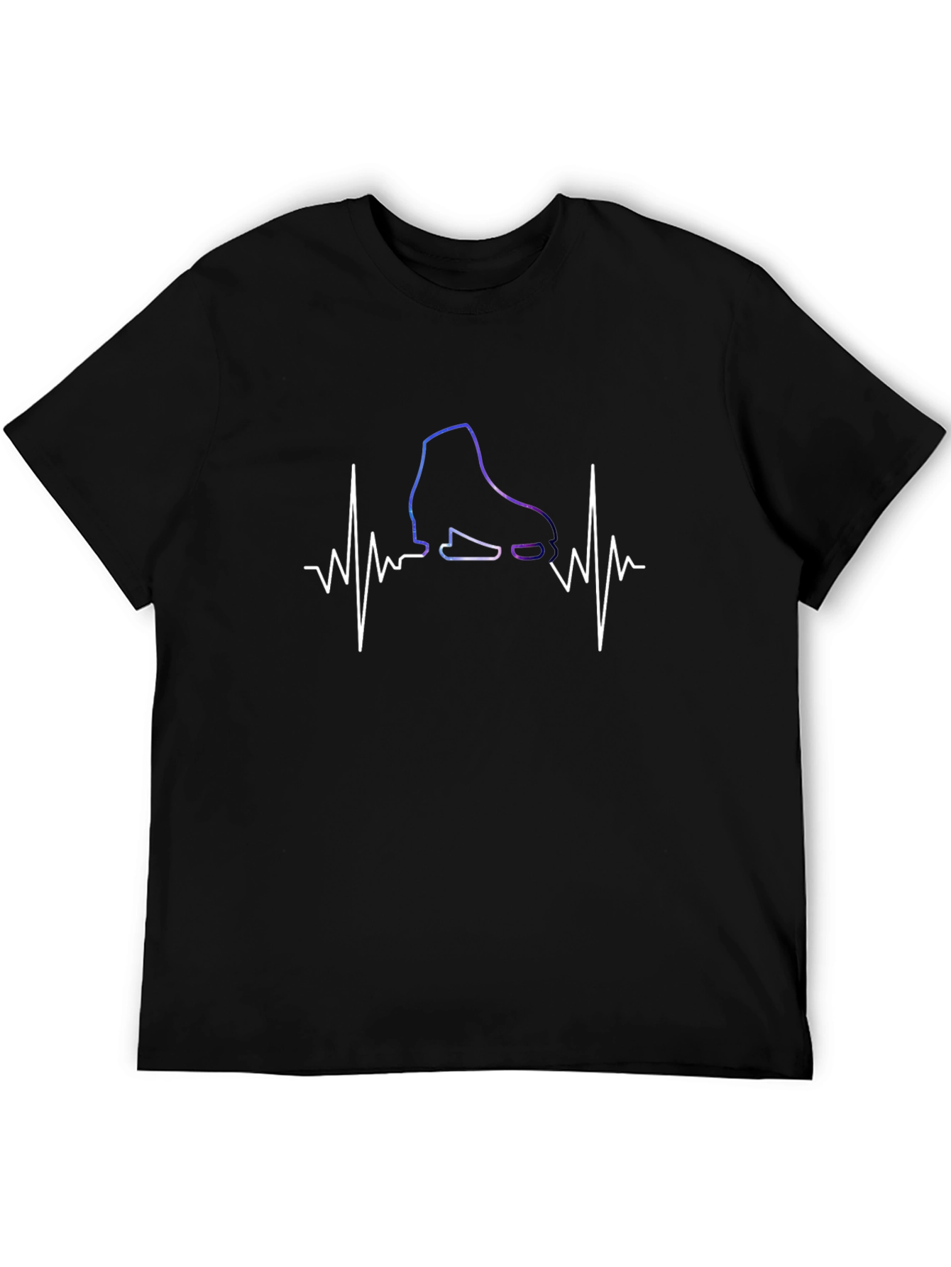 Skating Heartbeat T-Shirt - Cool Black Tee