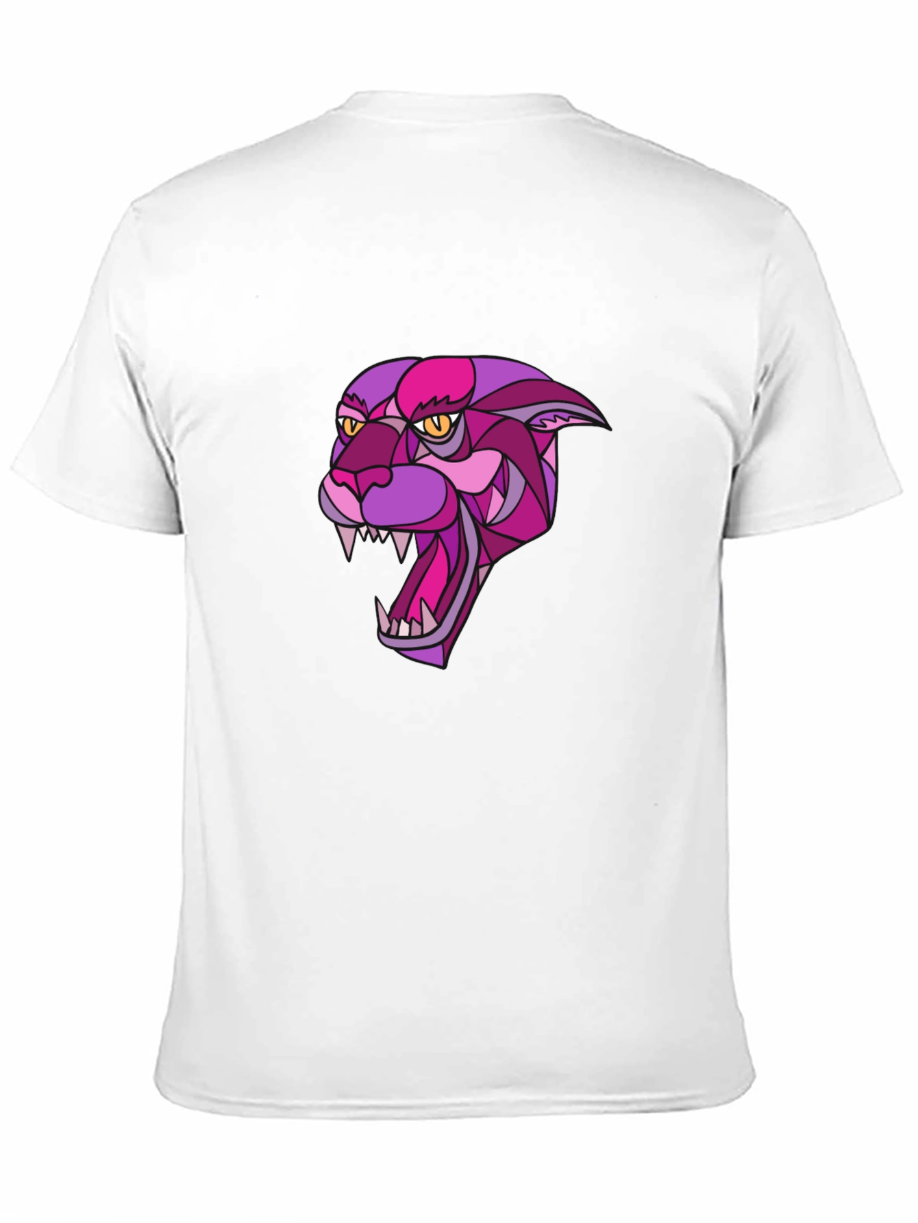 Black T-Shirt with Geometric Panther Design