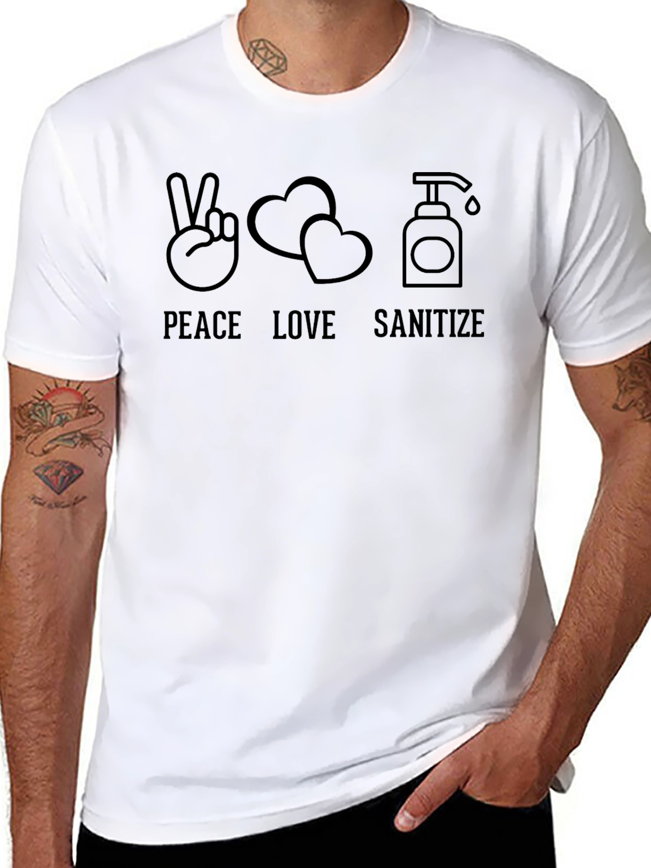 Peace Love Sanitize Graphic T-Shirt