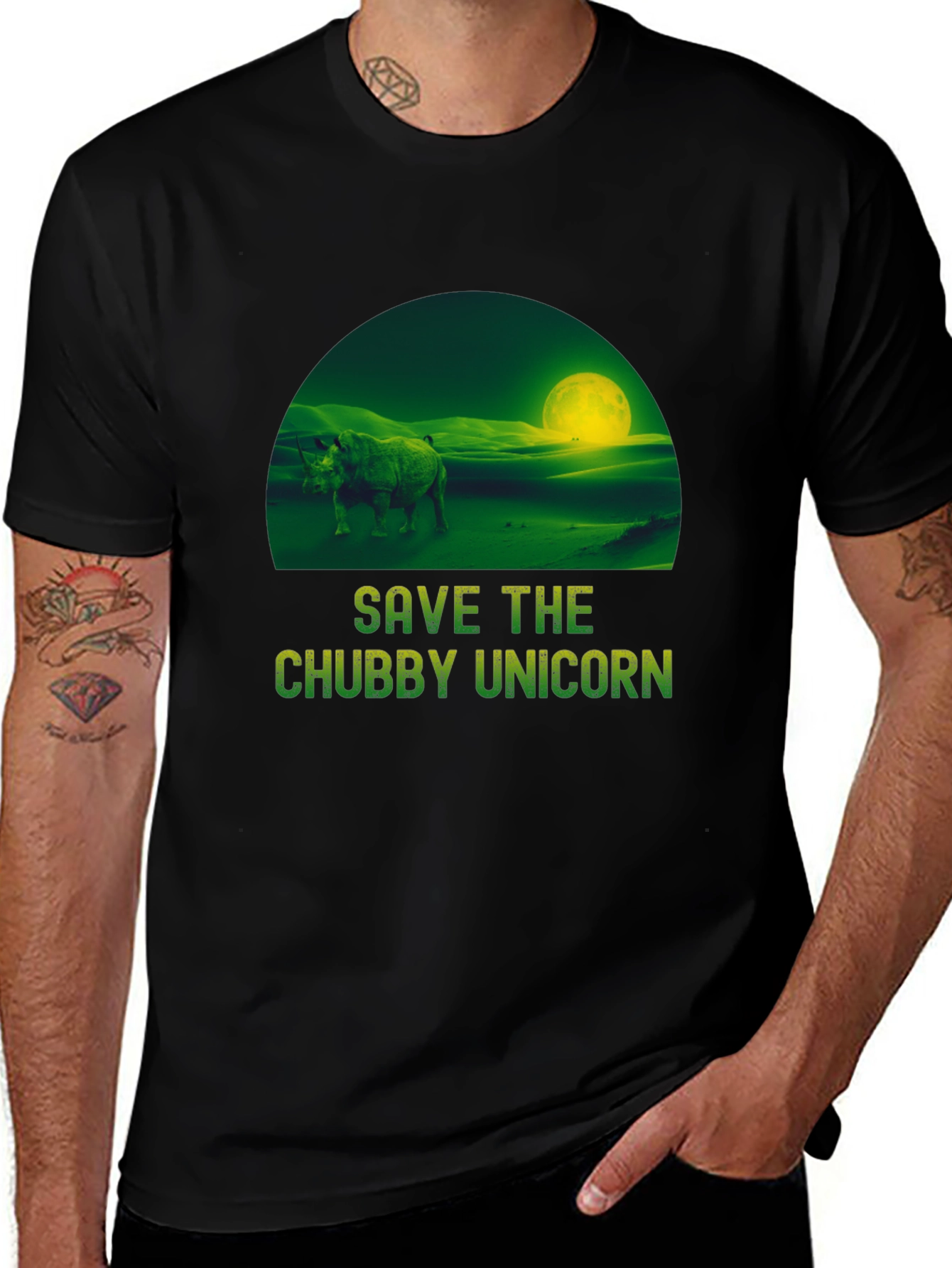 Save the Chubby Unicorn Graphic T-Shirt
