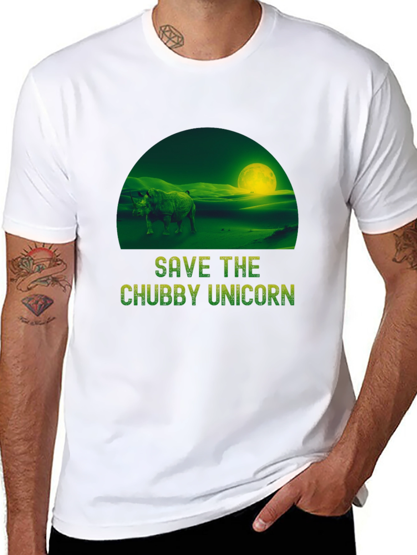 Save the Chubby Unicorn Graphic T-Shirt