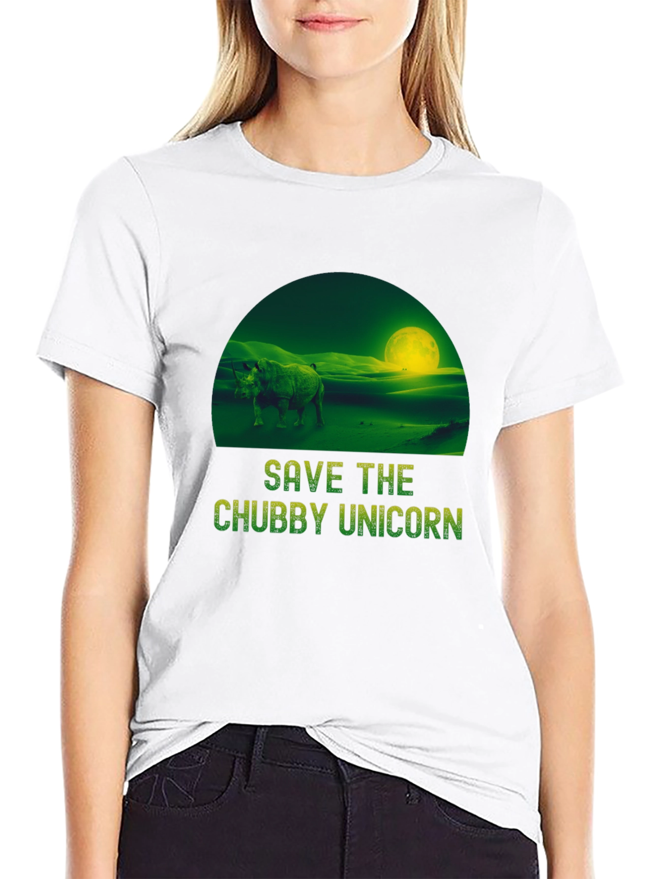 Save the Chubby Unicorn Graphic T-Shirt