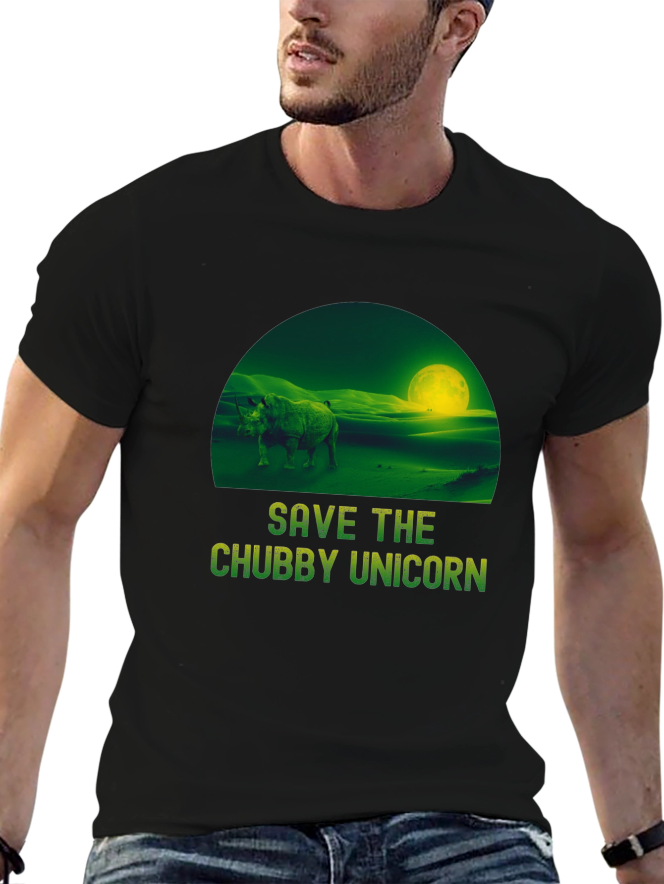 Save the Chubby Unicorn Graphic T-Shirt