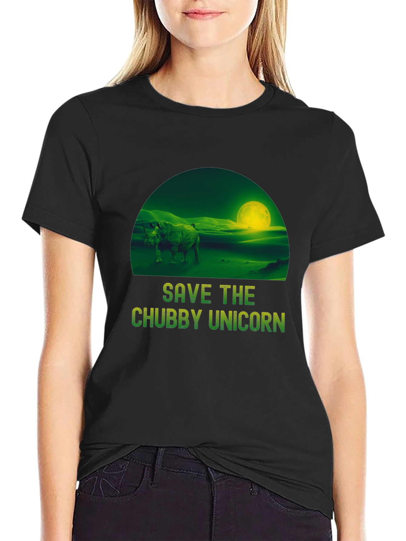 Save the Chubby Unicorn Graphic T-Shirt