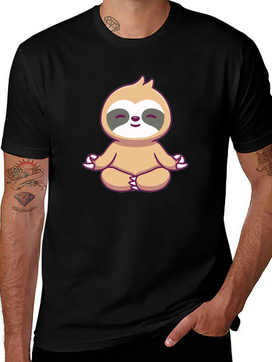 Meditating Sloth Graphic Tee - Zen Mode On!