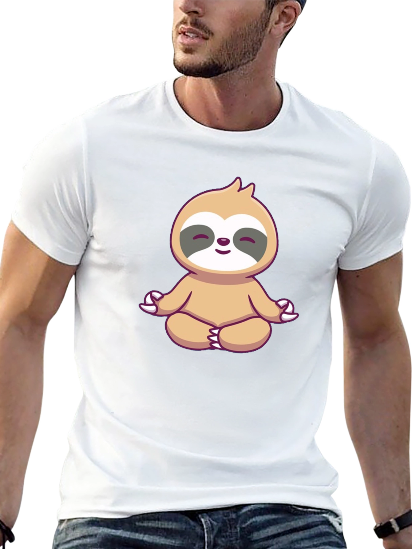 Meditating Sloth Graphic Tee - Zen Mode On!