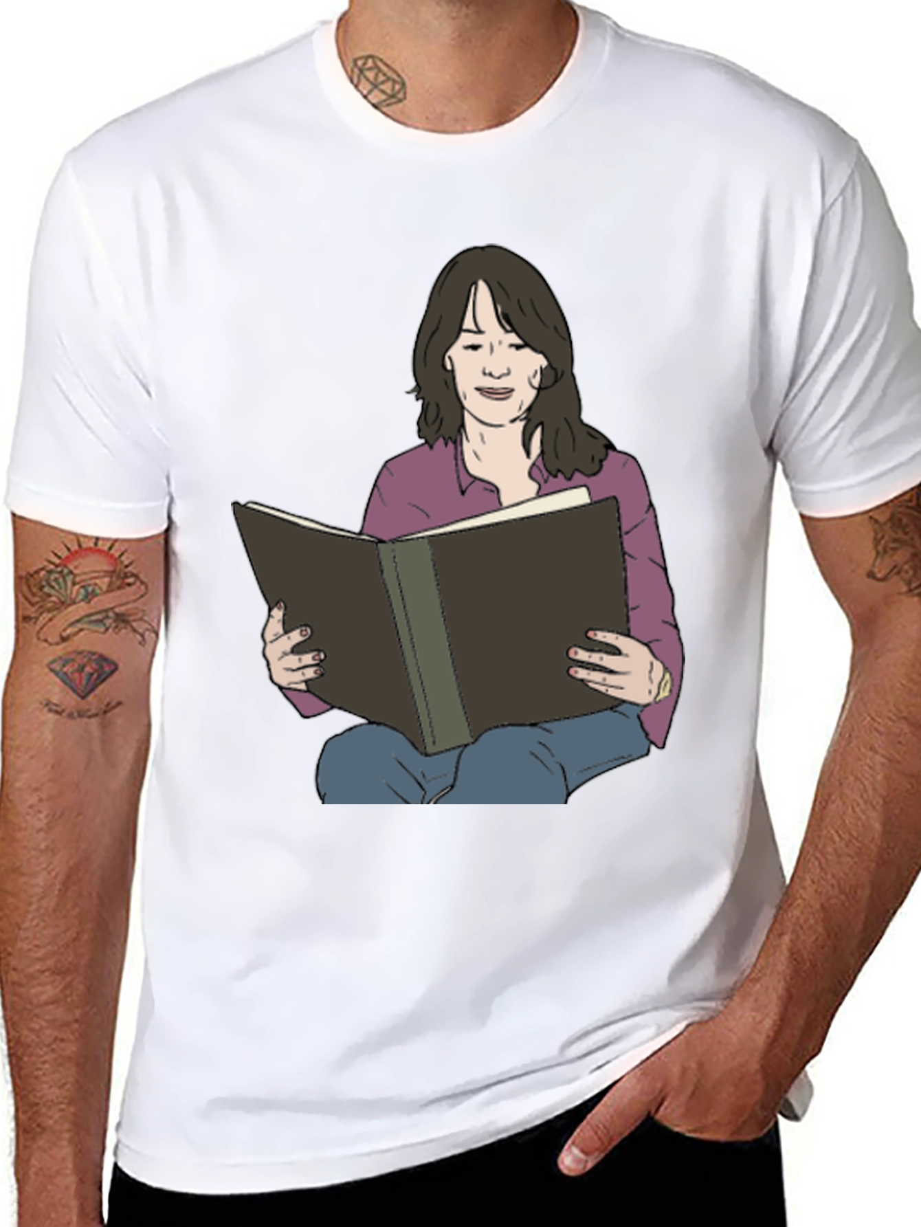 Woman Reading Book Graphic Tee