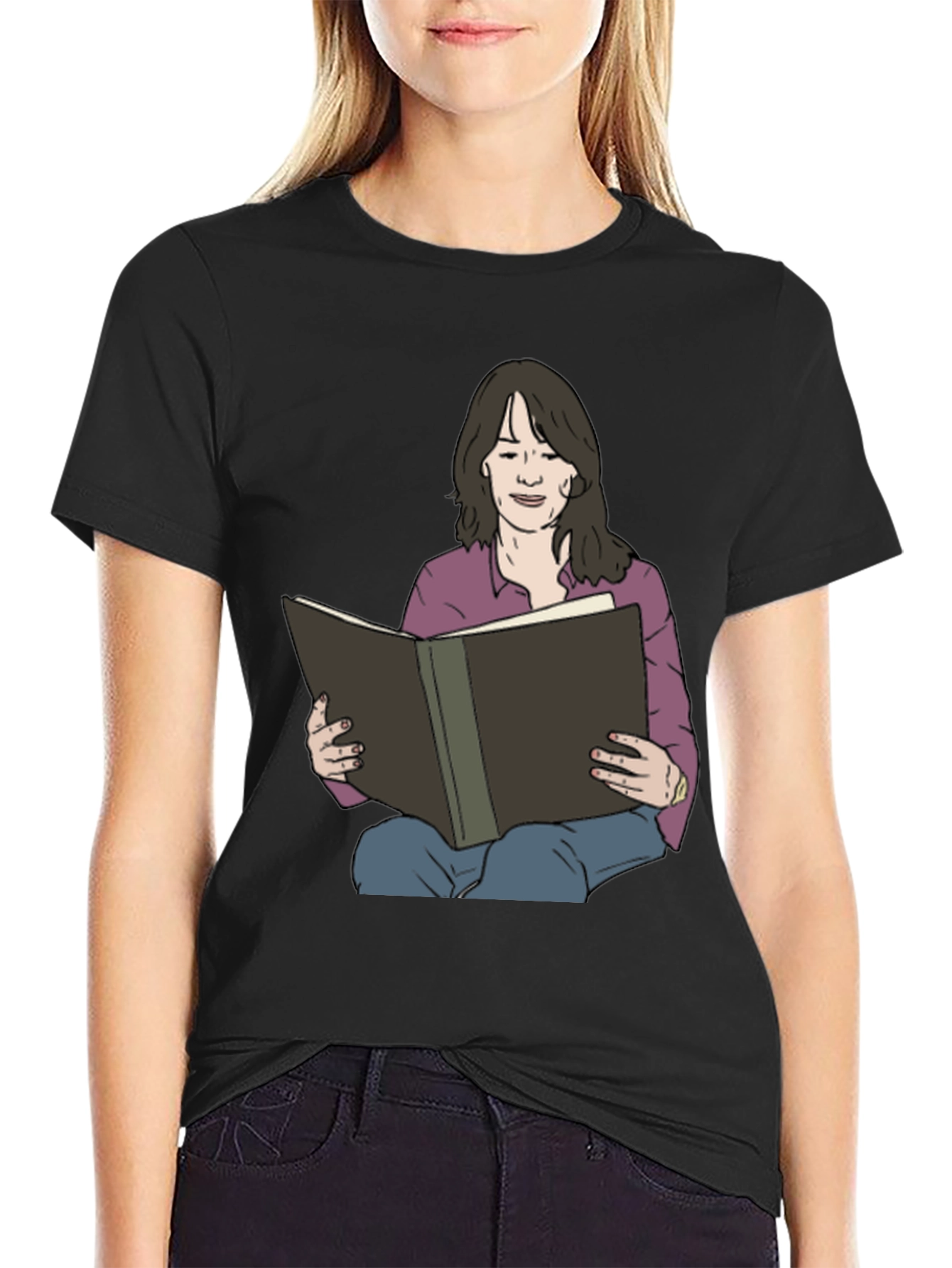Woman Reading Book Graphic Tee