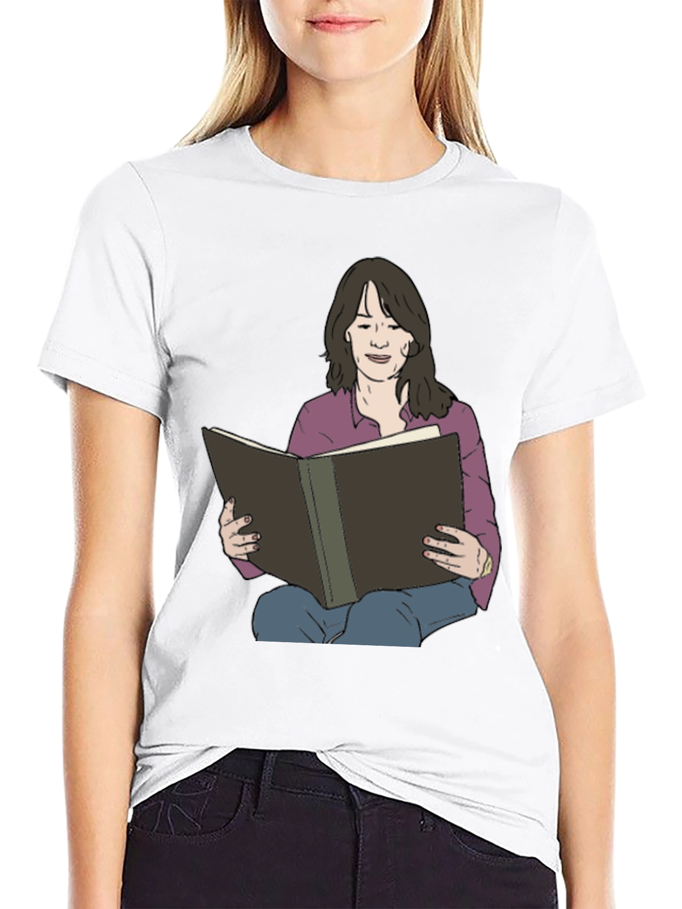 Woman Reading Book Graphic Tee