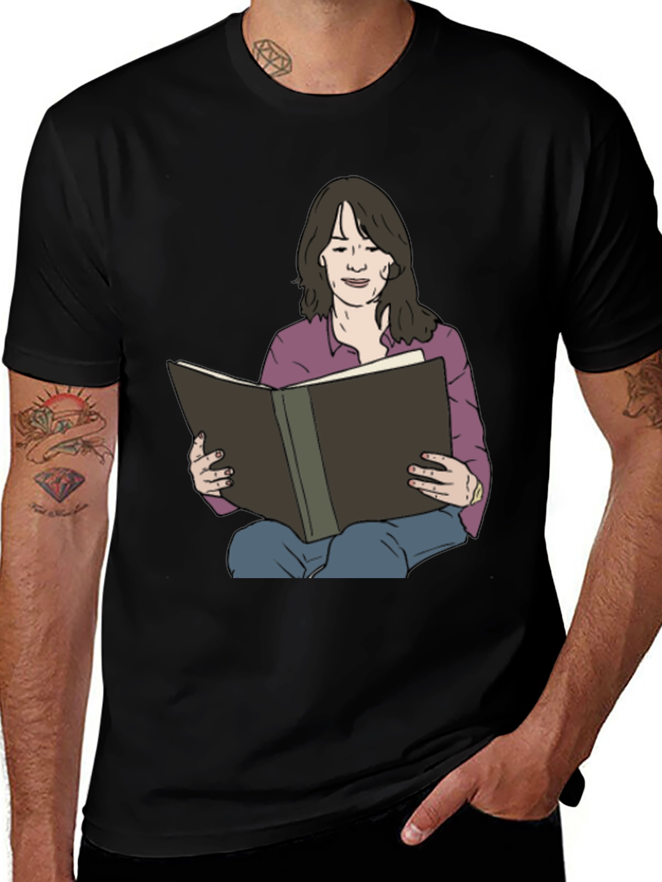 Woman Reading Book Graphic Tee