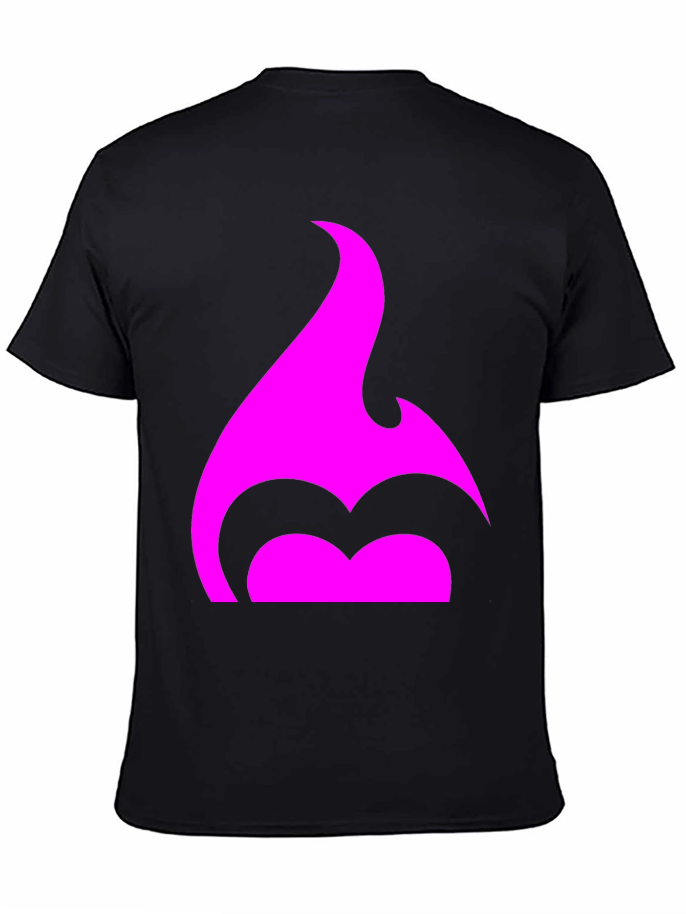 Black T-Shirt with Pink Flame Graphic