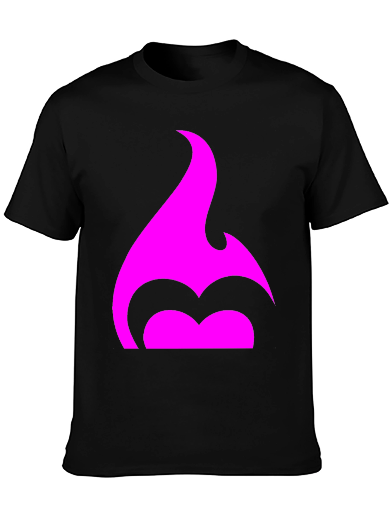 Black T-Shirt with Pink Flame Graphic