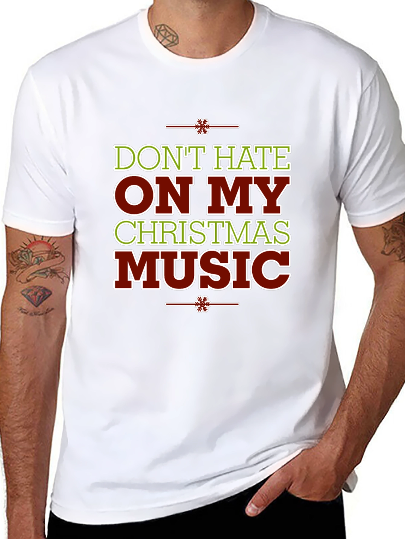 Dont Hate On My Christmas Music Holiday Graphic Tee