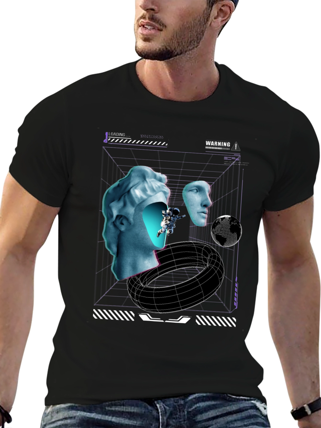 Cyberpunk Sculpture Black T-Shirt