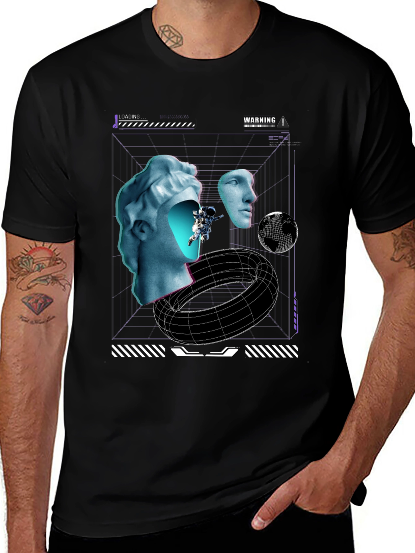 Cyberpunk Sculpture Black T-Shirt
