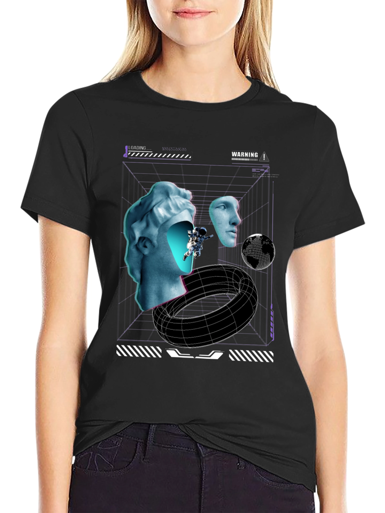 Cyberpunk Sculpture Black T-Shirt