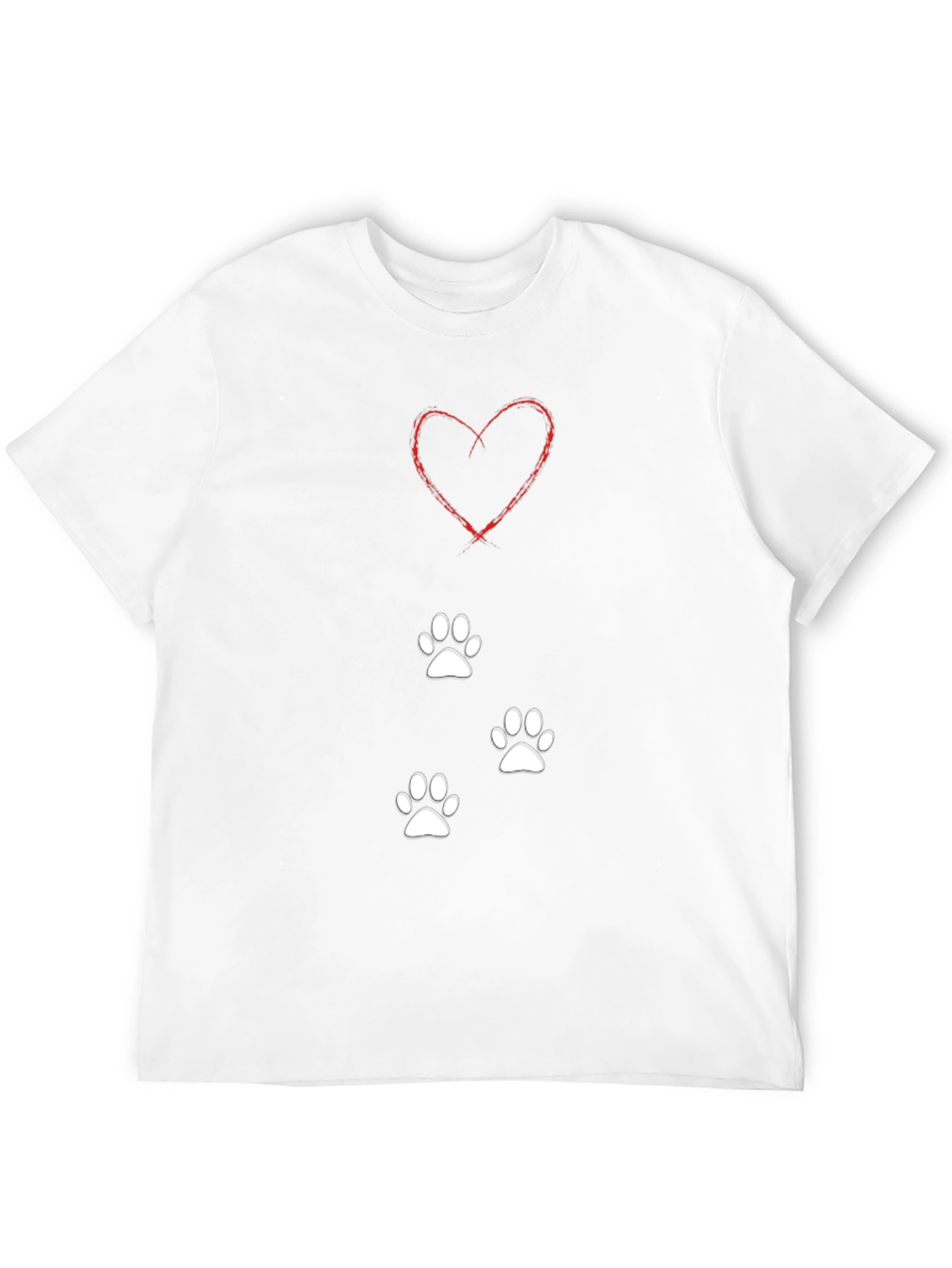 Heart & Paw Print Black T-Shirt