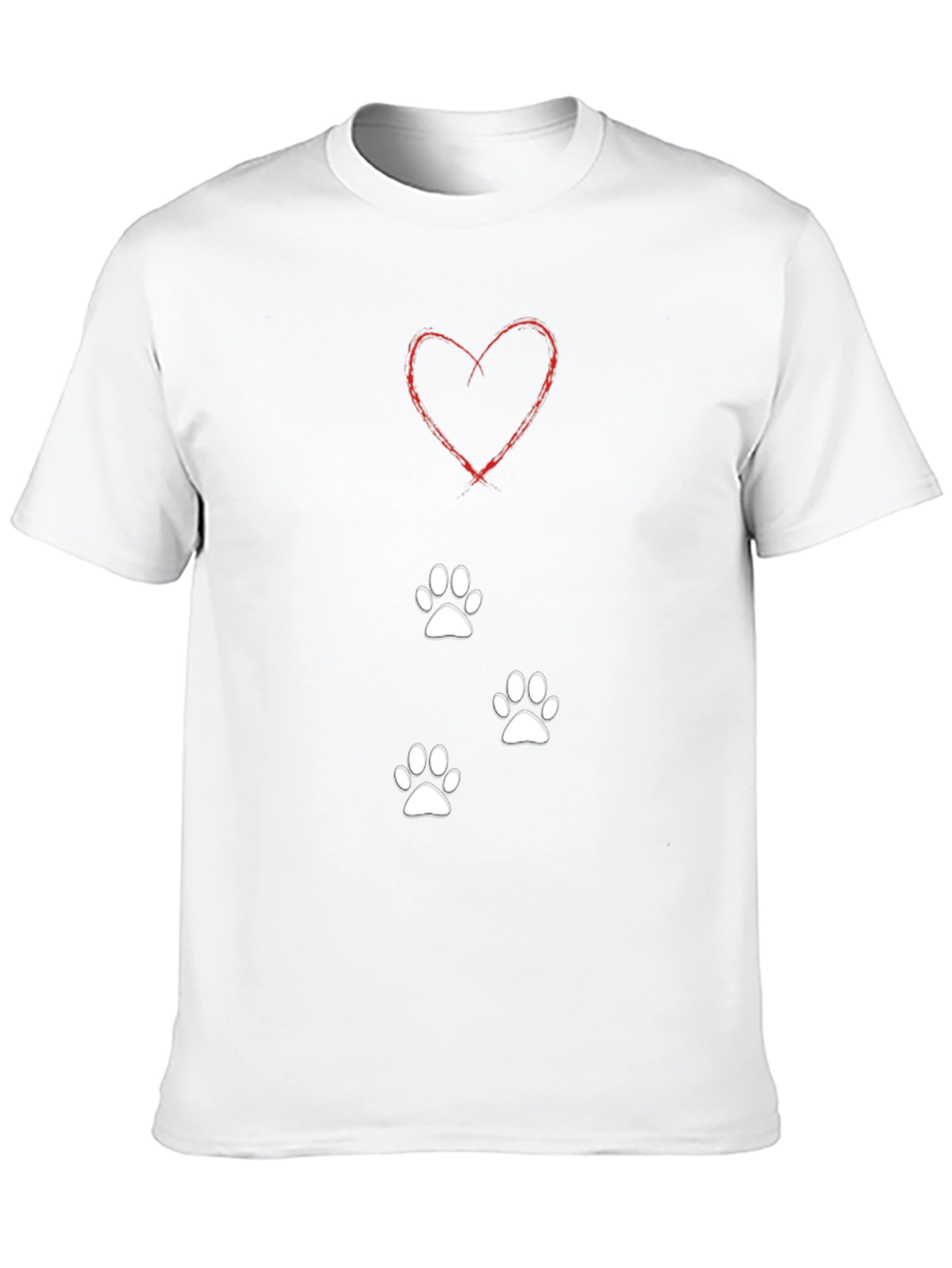 Heart & Paw Print Black T-Shirt