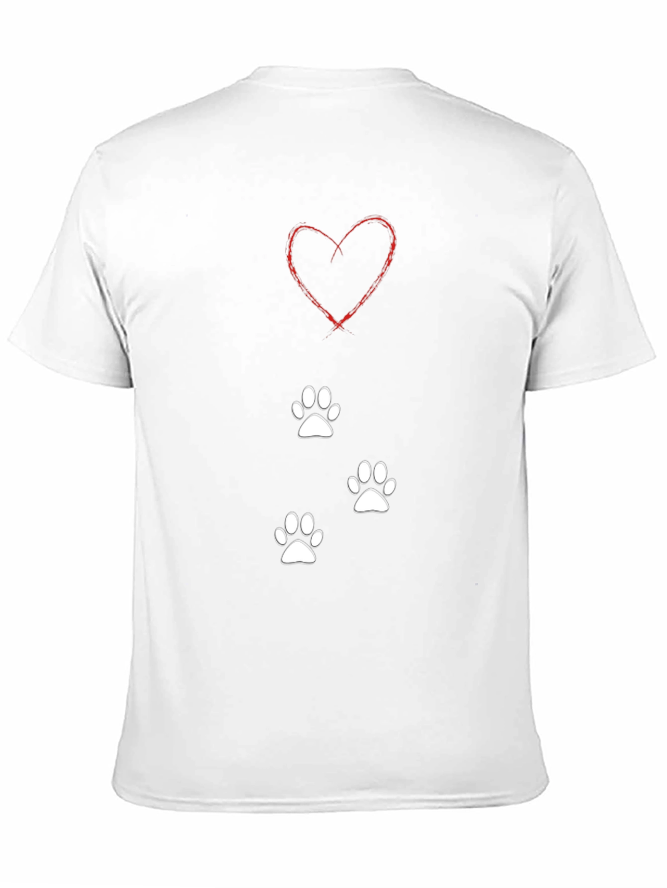 Heart & Paw Print Black T-Shirt
