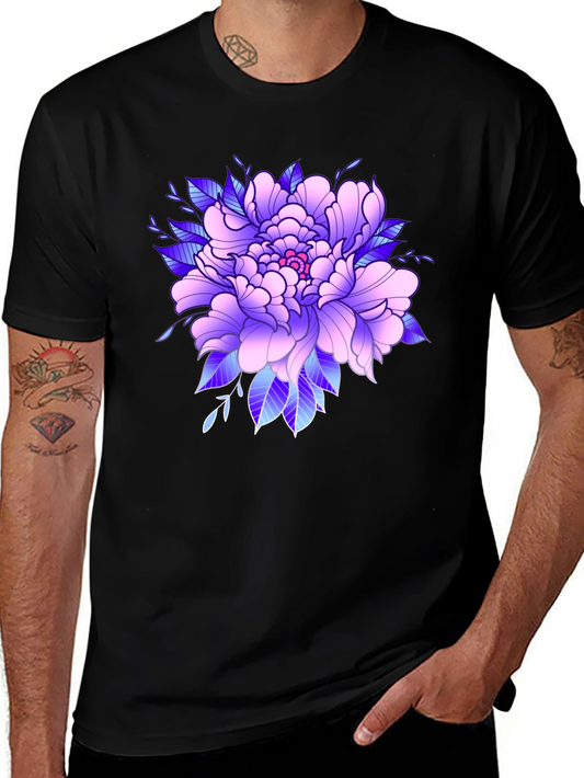 Floral Graphic Black T-Shirt