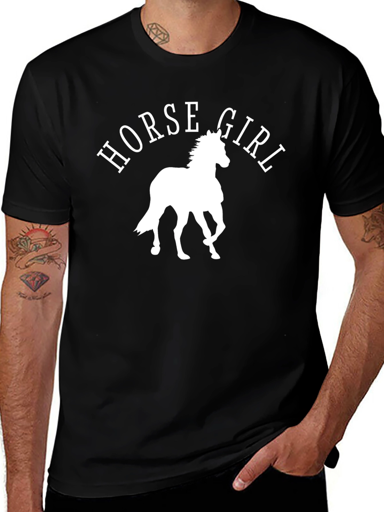 Horse Girl Graphic Tee - Black Cotton T-Shirt