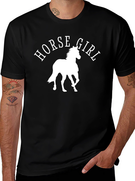 Horse Girl Graphic Tee - Black Cotton T-Shirt