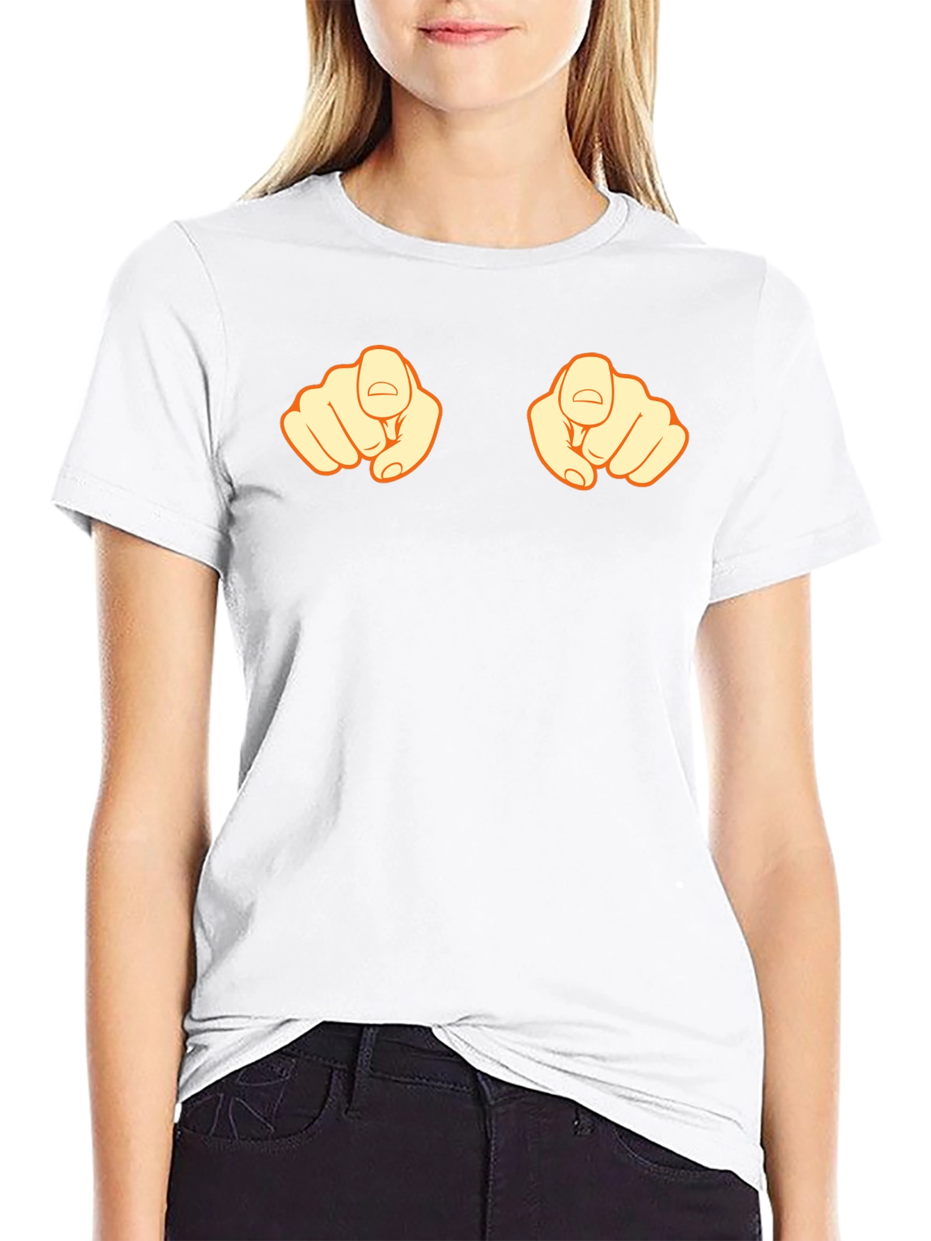 Pointing Fingers Graphic Tee - Black