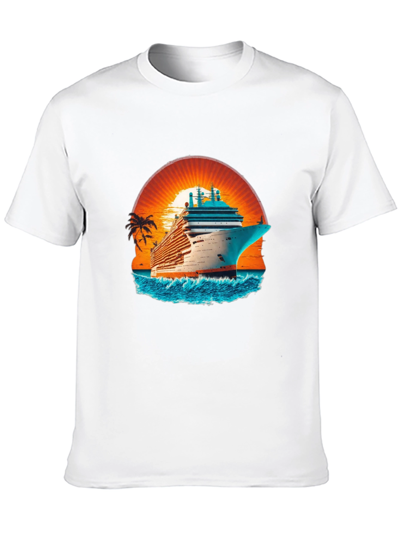 Cruise Ship Sunset Graphic T-Shirt