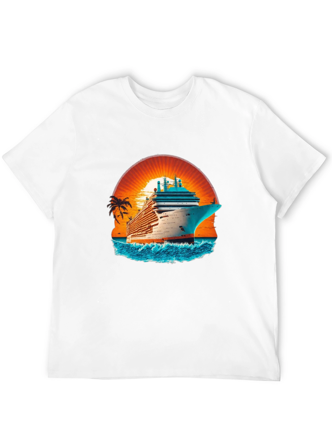 Cruise Ship Sunset Graphic T-Shirt