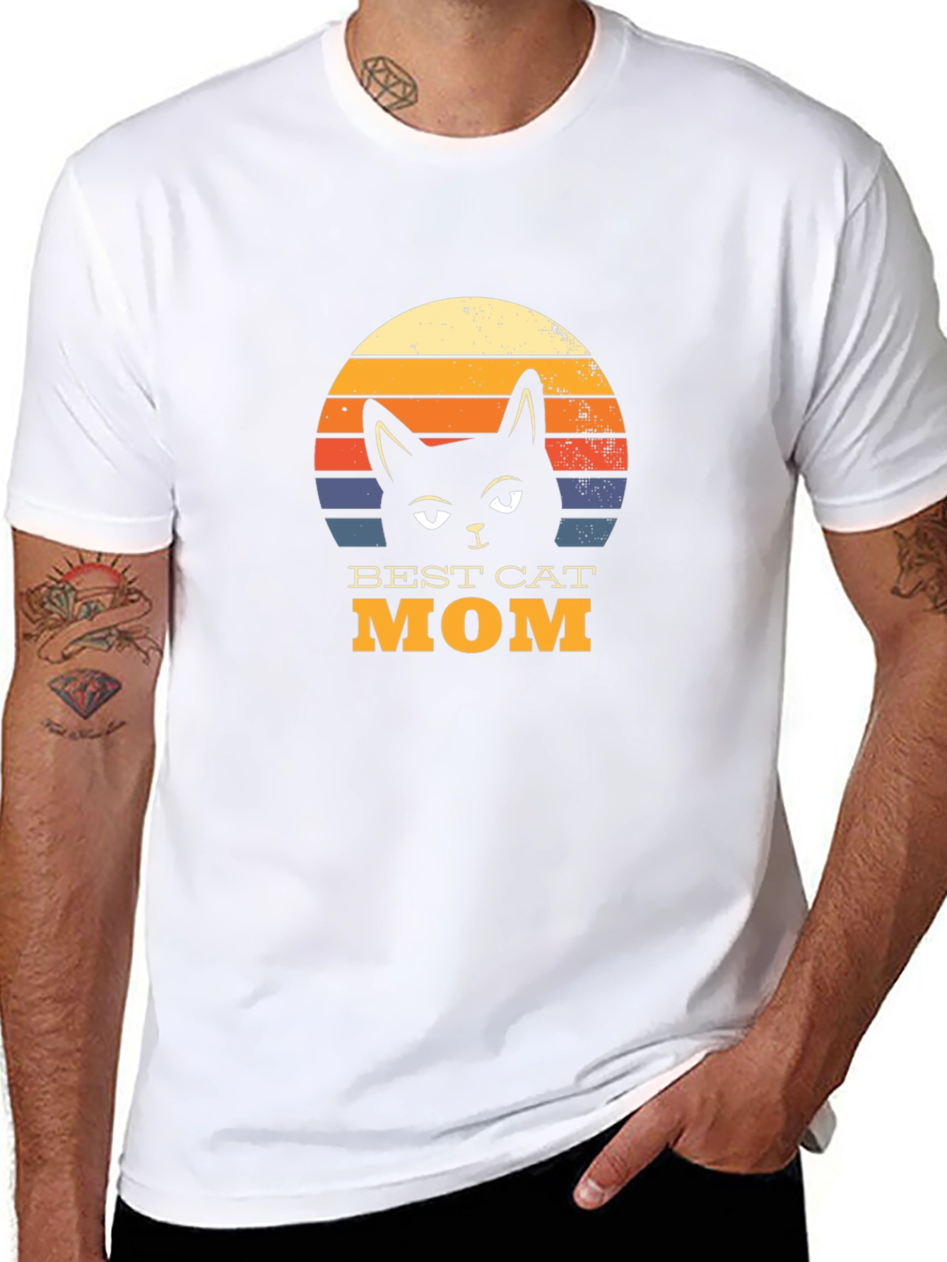 Best Cat Mom T-Shirt - Retro Style