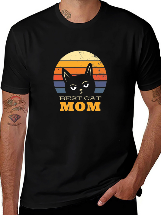 Best Cat Mom T-Shirt - Retro Style
