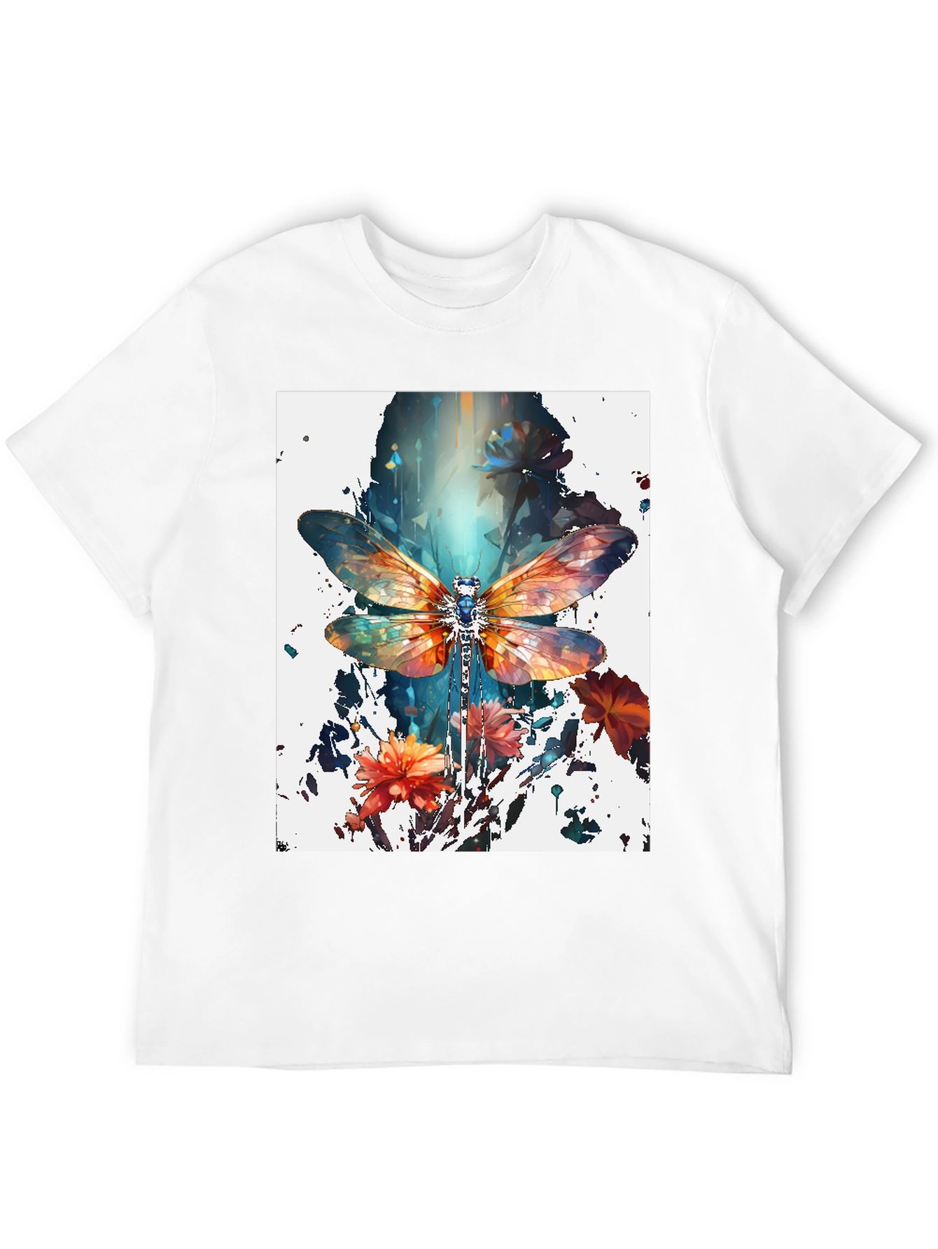 Dragonfly Art Print Black Tee