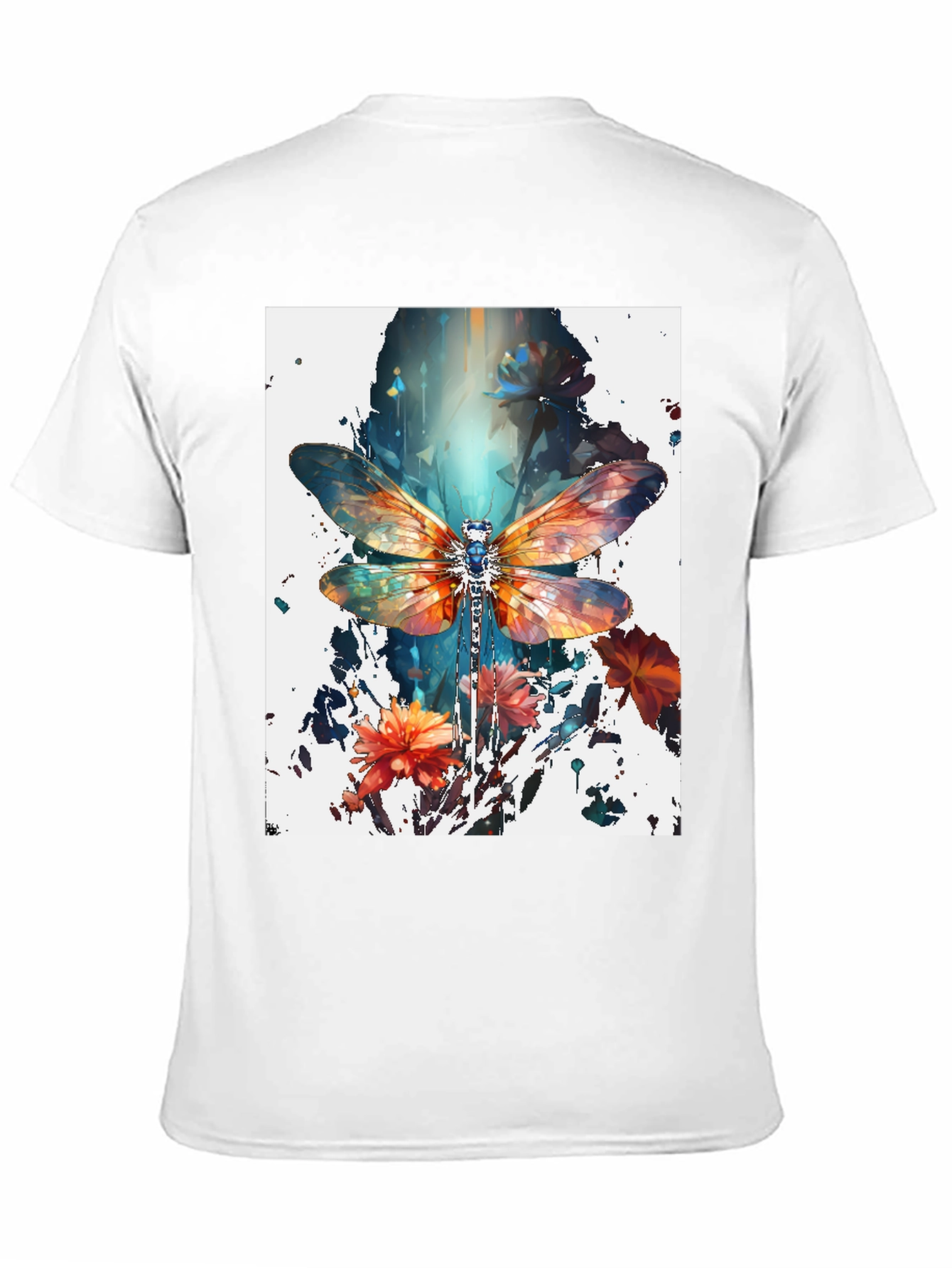Dragonfly Art Print Black Tee