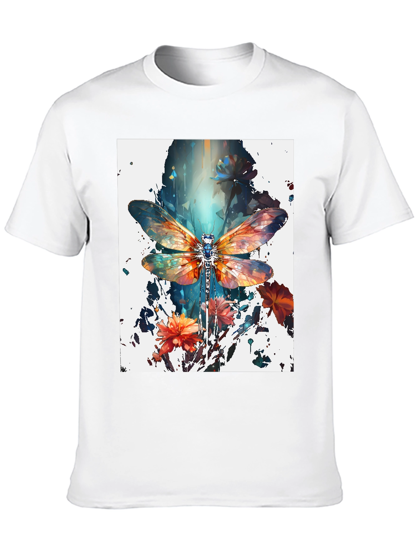Dragonfly Art Print Black Tee